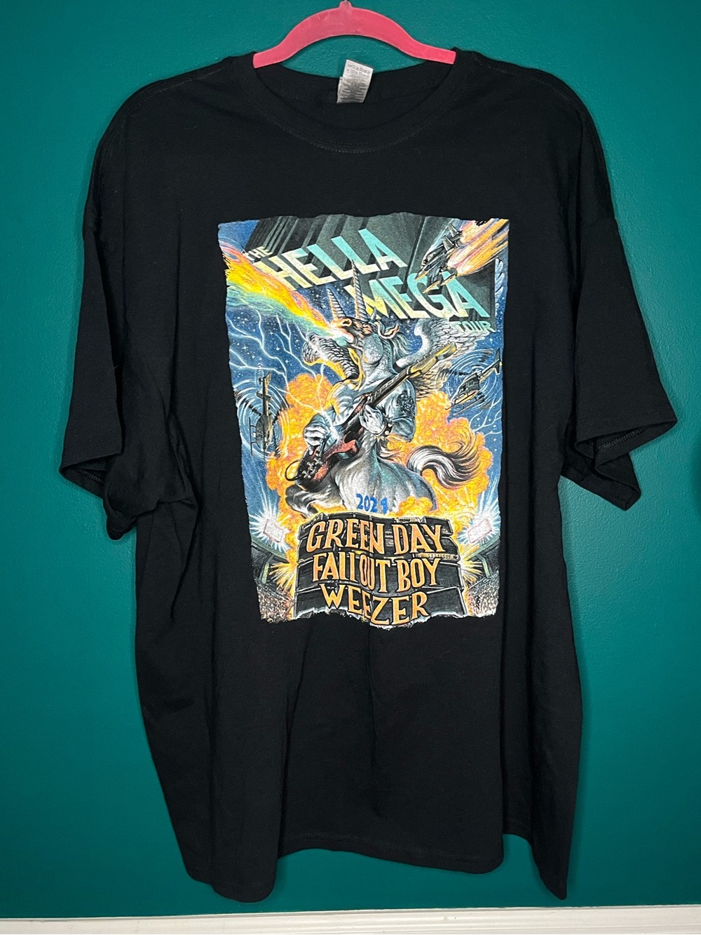 Green Day Hella Mega Tour Black Graphic Tee (Unbranded)